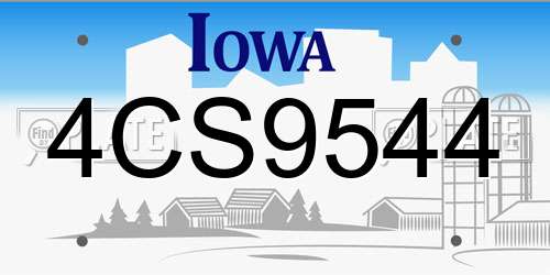 4CS9544 Iowa License Plate