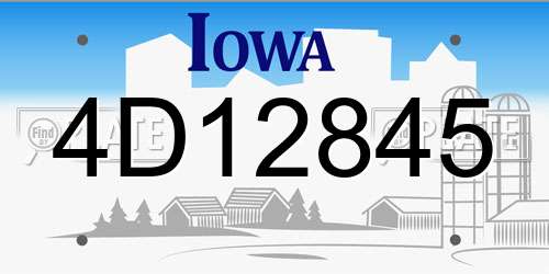 4D12845 Iowa License Plate