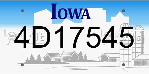 4D17545 Iowa License Plate