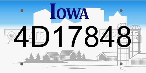 4D17848 Iowa License Plate