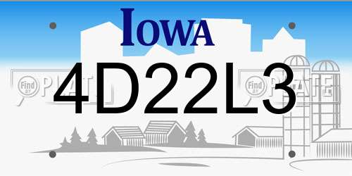 4D22L3 Iowa License Plate