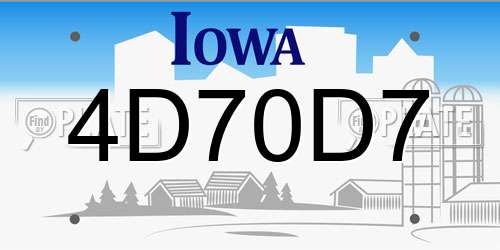 4D70D7 Iowa License Plate