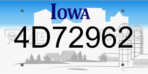 4D72962 Iowa License Plate