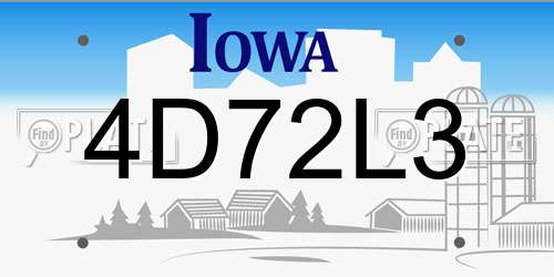 4D72L3 Iowa License Plate