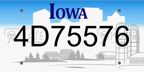 4D75576 Iowa License Plate