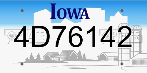 4D76142 Iowa License Plate