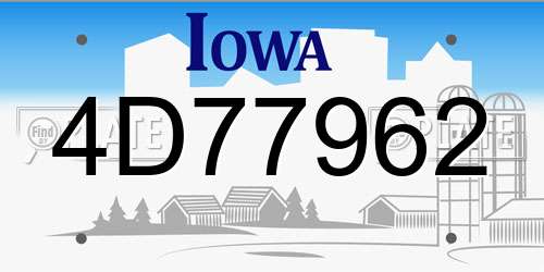 4D77962 Iowa License Plate