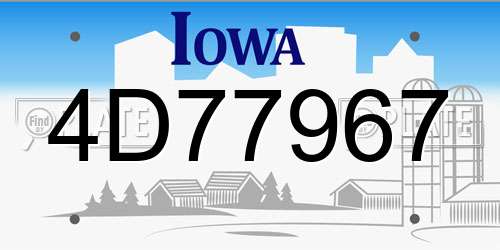 4D77967 Iowa License Plate