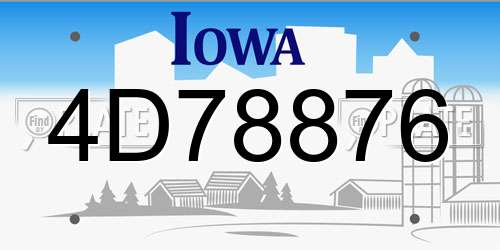 4D78876 Iowa License Plate