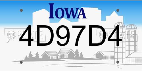 4D97D4 Iowa License Plate
