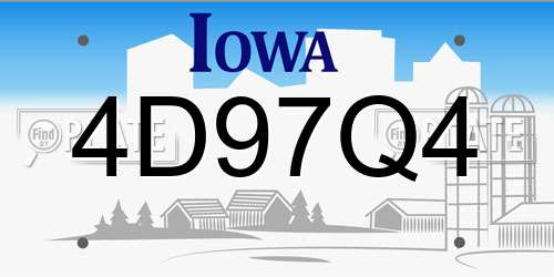 4D97Q4 Iowa License Plate