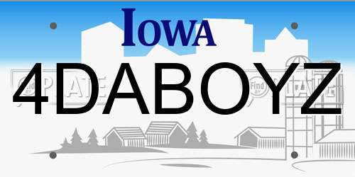 4DABOYZ Iowa License Plate