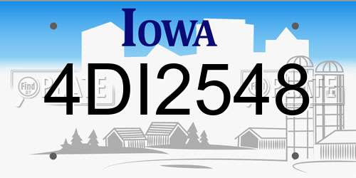 4DI2548 Iowa License Plate