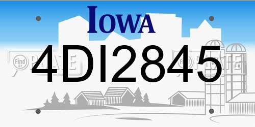 4DI2845 Iowa License Plate