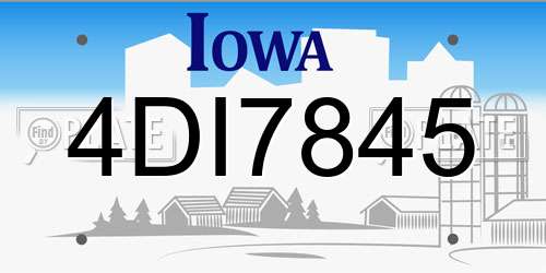 4DI7845 Iowa License Plate