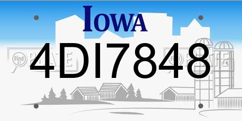 4DI7848 Iowa License Plate