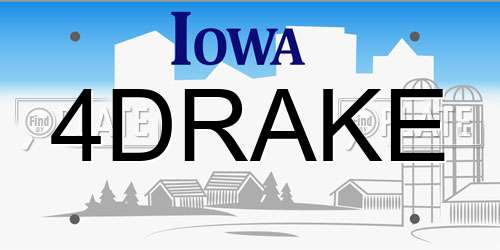 4DRAKE Iowa License Plate