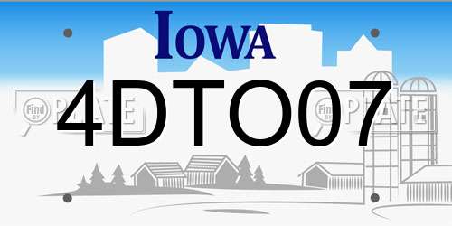 4DTO07 Iowa License Plate