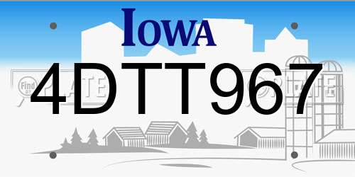 4DTT967 Iowa License Plate
