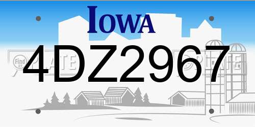 4DZ2967 Iowa License Plate