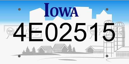 4E02515 Iowa License Plate