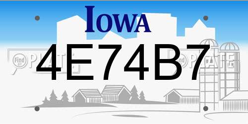 4E74B7 Iowa License Plate