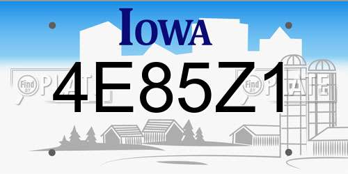 4E85Z1 Iowa License Plate