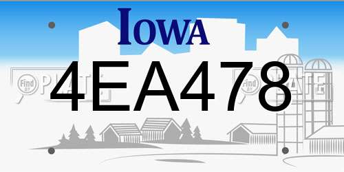 4EA478 Iowa License Plate