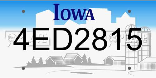 4ED2815 Iowa License Plate