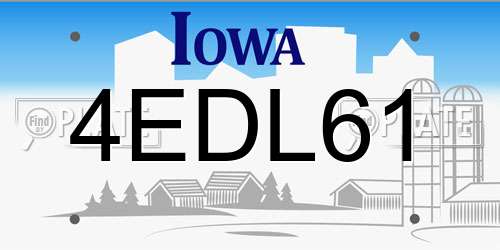 4EDL61 Iowa License Plate