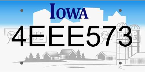 4EEE573 Iowa License Plate