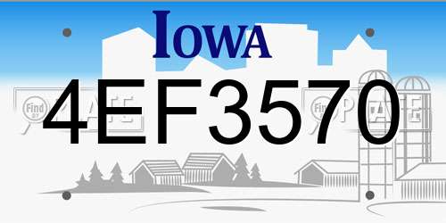 4EF3570 Iowa License Plate