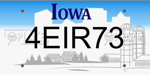 4EIR73 Iowa License Plate