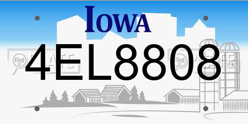 4EL8808 Iowa License Plate