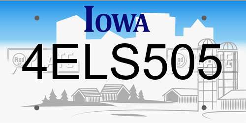 4ELS505 Iowa License Plate