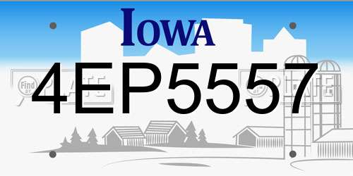 4EP5557 Iowa License Plate