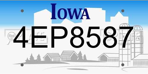 4EP8587 Iowa License Plate