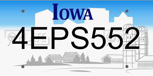 4EPS552 Iowa License Plate