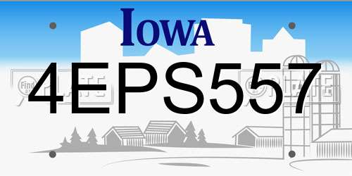 4EPS557 Iowa License Plate