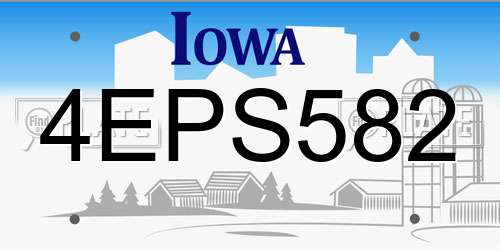 4EPS582 Iowa License Plate