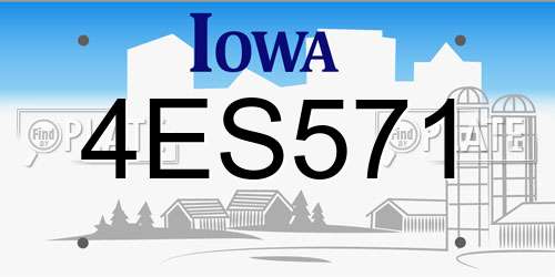 4ES571 Iowa License Plate