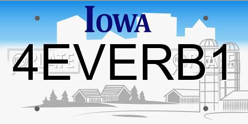 4EVERB1 Iowa License Plate