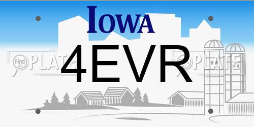 4EVR Iowa License Plate