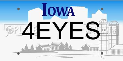 4EYES Iowa License Plate