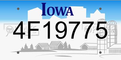 4F19775 Iowa License Plate