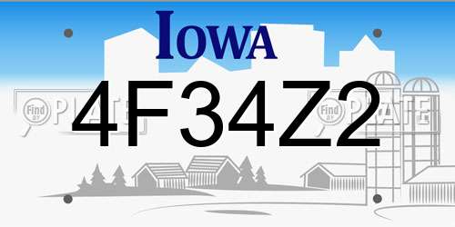 4F34Z2 Iowa License Plate