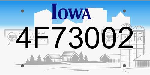 4F73002 Iowa License Plate