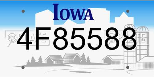 4F85588 Iowa License Plate