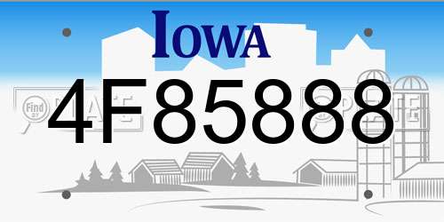 4F85888 Iowa License Plate