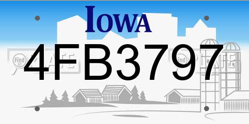 4FB3797 Iowa License Plate
